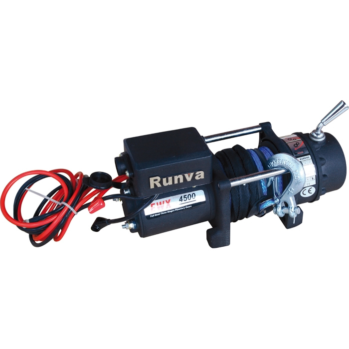 Электрическая лебедка для квадроцикла Runva EWX4500USR с синтетическим тросом, 4500 lbs / 2041 кг, 12В