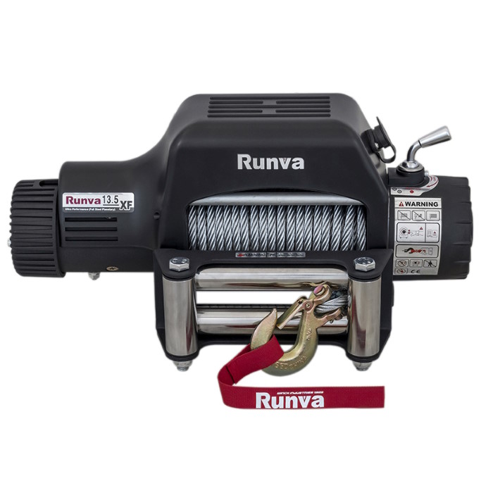Автомобильная электрическая лебедка Runva 13.5XF со стальным тросом 13500 lbs / 6136 кг 12В