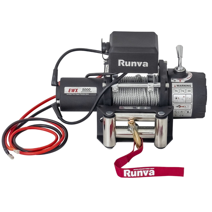 Автомобильная электрическая лебедка Runva EWX5000S со стальным тросом 5000 lbs / 2268 кг 12В